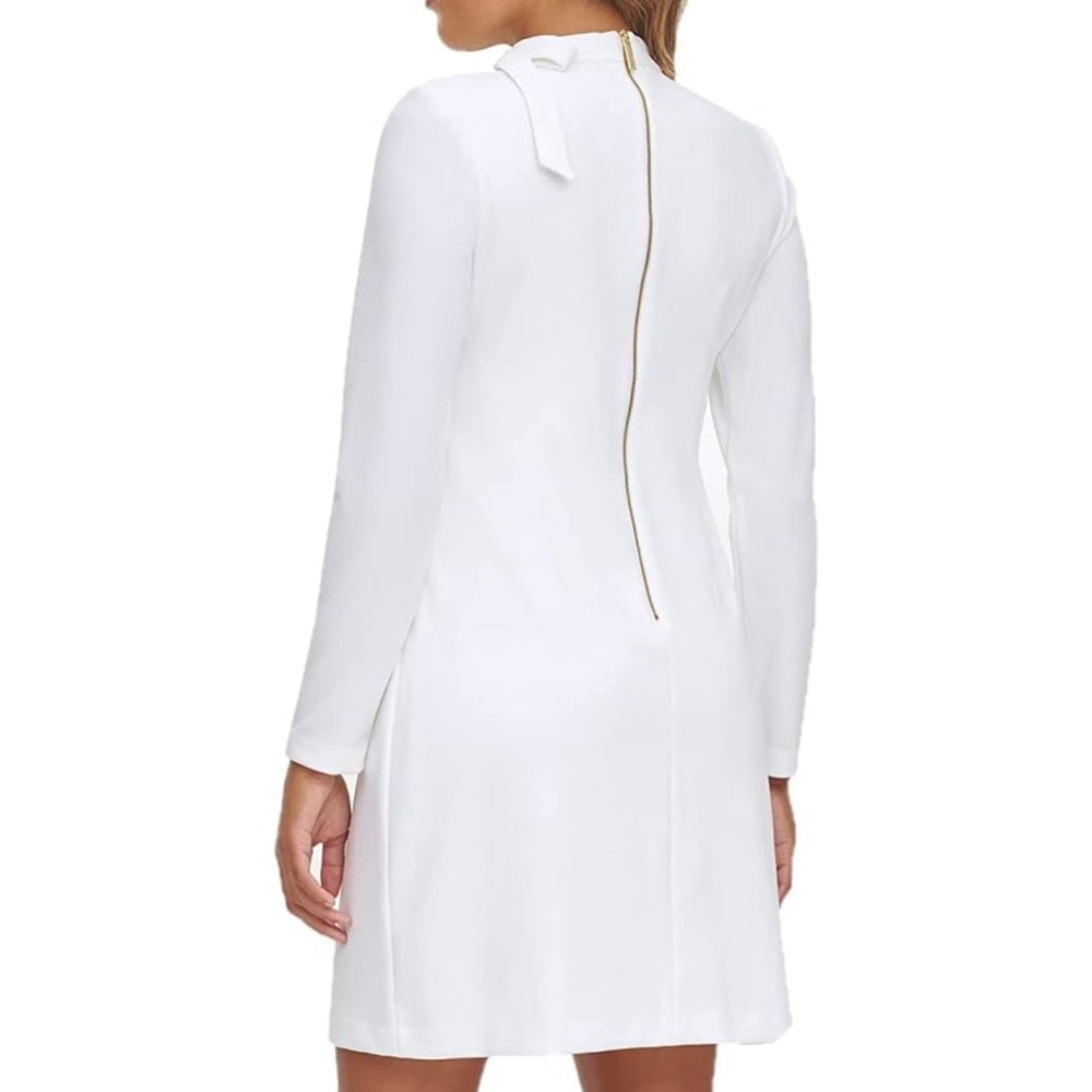 Calvin Klein Women's Long Sleeve Dress with Tie Neck Detail